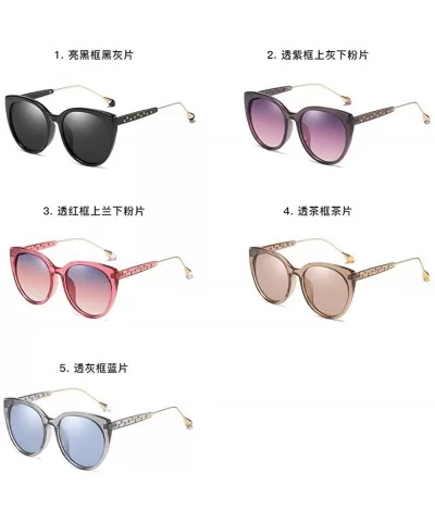 Oversized Cat Eye Women's Sunglasses Polarized Fashion Stars Metal Frame Vintage Eyewear - Grey - CB18OXG6TUA $9.86 Cat Eye