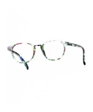 Womens Flower Pattern Thin Plastic Horn Rim Reading Glasses - Green Pink - CL180YYX6O3 $6.88 Oval