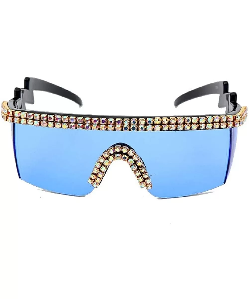 Oversized Diamond Sunglasses Rhinstone Crystal - C21978UA3SA $21.33 Oversized