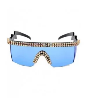 Oversized Diamond Sunglasses Rhinstone Crystal - C21978UA3SA $21.33 Oversized