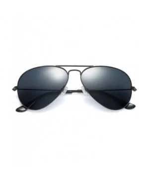 Aviator sunglasses polarized for men-women- 100% UVA/UVB protection - Black - CY18EO9YDQA $33.26 Round