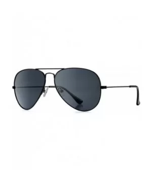 Aviator sunglasses polarized for men-women- 100% UVA/UVB protection - Black - CY18EO9YDQA $33.26 Round