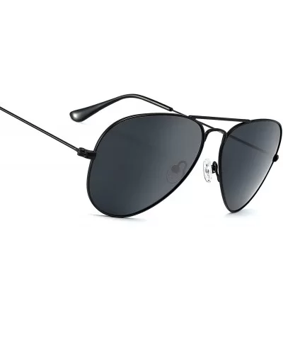 Aviator sunglasses polarized for men-women- 100% UVA/UVB protection - Black - CY18EO9YDQA $33.26 Round