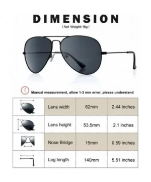 Aviator sunglasses polarized for men-women- 100% UVA/UVB protection - Black - CY18EO9YDQA $33.26 Round