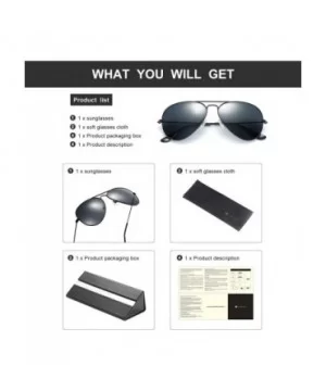 Aviator sunglasses polarized for men-women- 100% UVA/UVB protection - Black - CY18EO9YDQA $33.26 Round