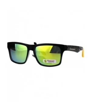 Biohazard Sunglasses Matted Rectangular Frame Unisex Skater Shades - Black Yellow - C1188W6S7CG $8.97 Rectangular