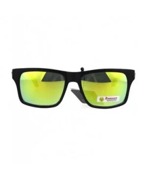 Biohazard Sunglasses Matted Rectangular Frame Unisex Skater Shades - Black Yellow - C1188W6S7CG $8.97 Rectangular