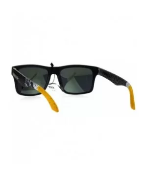 Biohazard Sunglasses Matted Rectangular Frame Unisex Skater Shades - Black Yellow - C1188W6S7CG $8.97 Rectangular