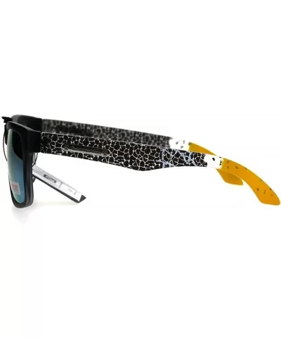 Biohazard Sunglasses Matted Rectangular Frame Unisex Skater Shades - Black Yellow - C1188W6S7CG $8.97 Rectangular