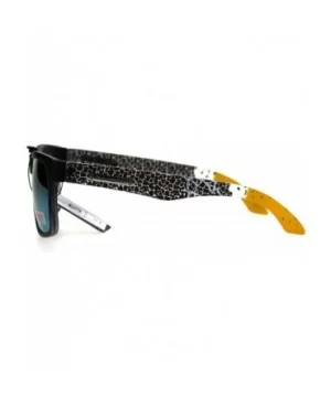 Biohazard Sunglasses Matted Rectangular Frame Unisex Skater Shades - Black Yellow - C1188W6S7CG $8.97 Rectangular