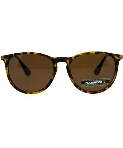 Polarized Mens Thin Plastic Keyhole Horn Rim Mod Fashion Sunglasses - Tortoise Brown - CS18H3WU9WY $8.62 Round