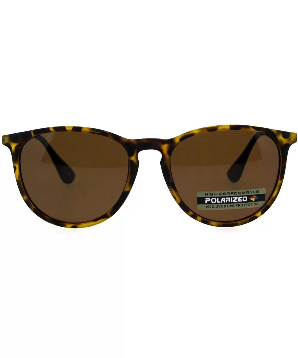 Polarized Mens Thin Plastic Keyhole Horn Rim Mod Fashion Sunglasses - Tortoise Brown - CS18H3WU9WY $8.62 Round