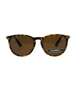 Polarized Mens Thin Plastic Keyhole Horn Rim Mod Fashion Sunglasses - Tortoise Brown - CS18H3WU9WY $8.62 Round