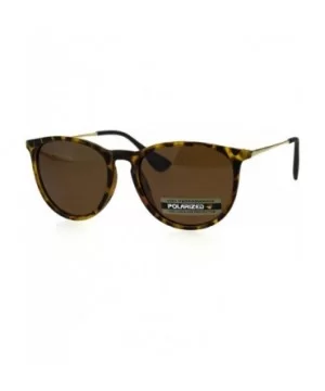 Polarized Mens Thin Plastic Keyhole Horn Rim Mod Fashion Sunglasses - Tortoise Brown - CS18H3WU9WY $8.62 Round