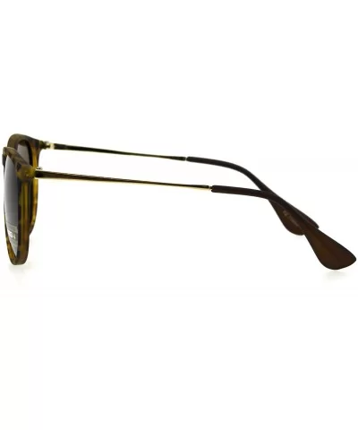 Polarized Mens Thin Plastic Keyhole Horn Rim Mod Fashion Sunglasses - Tortoise Brown - CS18H3WU9WY $8.62 Round