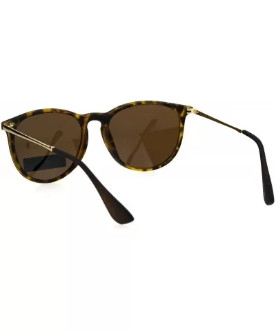 Polarized Mens Thin Plastic Keyhole Horn Rim Mod Fashion Sunglasses - Tortoise Brown - CS18H3WU9WY $8.62 Round