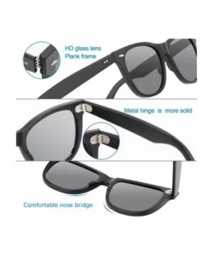 Glass Lens Fashion Sunglasses for Men and Women Black Plank Frame Metal Hinge Retro Driving Sports Sun Glasses - CQ1948QNTQ8 ...