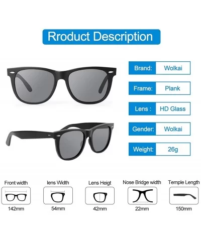 Glass Lens Fashion Sunglasses for Men and Women Black Plank Frame Metal Hinge Retro Driving Sports Sun Glasses - CQ1948QNTQ8 ...