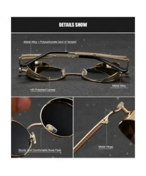 Polarized Round Sunglasses for Men Driving Fishing UV400 Protection Alloy Golden Frame - Silver - CJ18AXUL40O $9.94 Sport