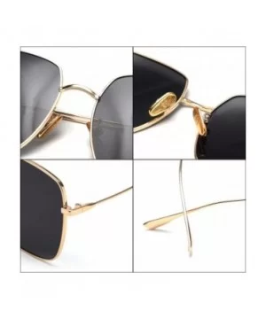 Mirror Sunglasses Men Polarized Metal Frame Big Sun Glasses for Women Square - Silver With Yellow - C818W4C5SUG $6.56 Square