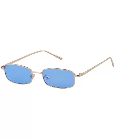 Vintage Steampunk Sunglasses Fashion Metal Frame Clear Lens Shades for Women - Gold Frame Blue Lens - CE18CCM5QZT $12.08 Rect...