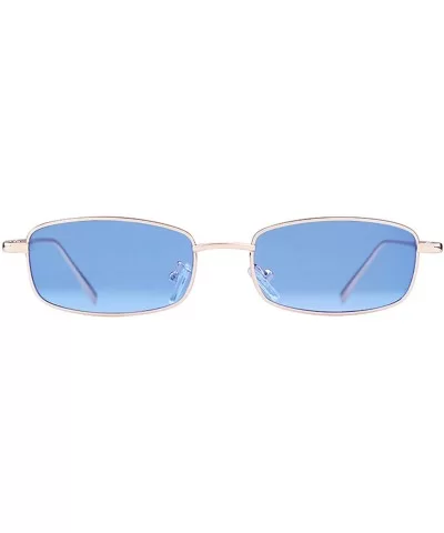 Vintage Steampunk Sunglasses Fashion Metal Frame Clear Lens Shades for Women - Gold Frame Blue Lens - CE18CCM5QZT $12.08 Rect...