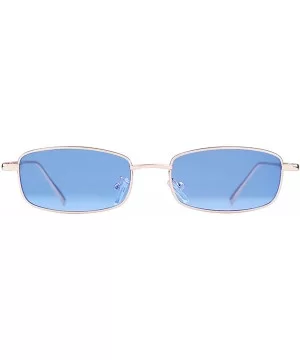 Vintage Steampunk Sunglasses Fashion Metal Frame Clear Lens Shades for Women - Gold Frame Blue Lens - CE18CCM5QZT $12.08 Rect...