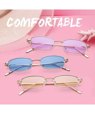 Vintage Steampunk Sunglasses Fashion Metal Frame Clear Lens Shades for Women - Gold Frame Blue Lens - CE18CCM5QZT $12.08 Rect...