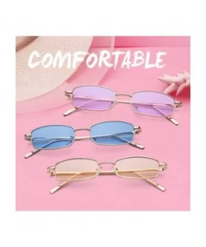 Vintage Steampunk Sunglasses Fashion Metal Frame Clear Lens Shades for Women - Gold Frame Blue Lens - CE18CCM5QZT $12.08 Rect...