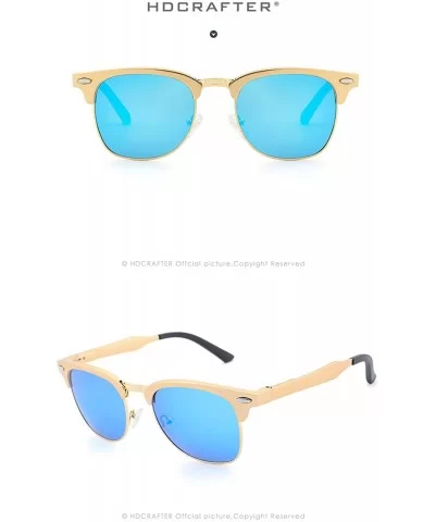 Blue Light Blocking Glasses for Computer Use-Polarized Sunglasses for Women Men Retro Sun Glasses - Gold&blue - CT18XYGQ6AT $...