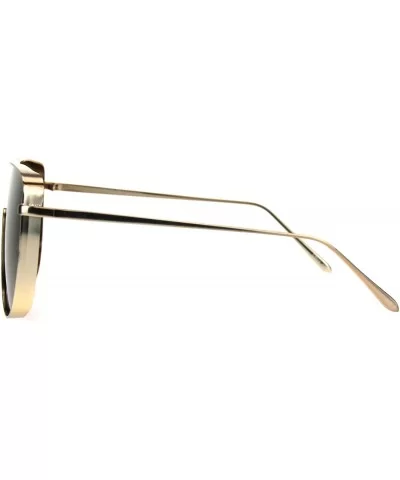 Oversized Futurism Robotic Shield Sport Racer Metal Rim Sunglasses - Gold Brown - CQ182OIORM6 $11.70 Oversized