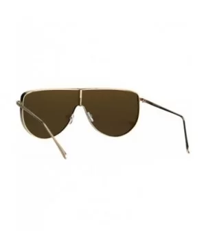 Oversized Futurism Robotic Shield Sport Racer Metal Rim Sunglasses - Gold Brown - CQ182OIORM6 $11.70 Oversized