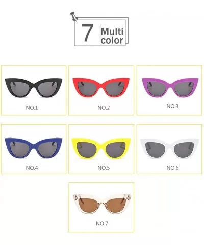 Men's Fashion Cat Eye Lady Sunglasses Retro Mod Style Retro Sunglasses (Color NO.7) - No.7 - CY1993R3Y79 $41.03 Cat Eye