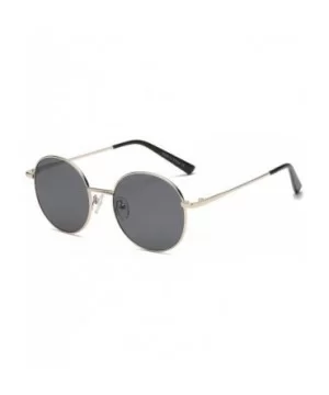 Retro Vintage Metal Circle Round UV Protection Unisex Fashion Sunglasses - Black - C318IODKKCD $7.45 Round