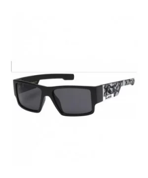 Locs Sunglasses Mens Rectangular Matte Black Skull Print Shades UV 400 - C718D4ITHGK $9.89 Rectangular