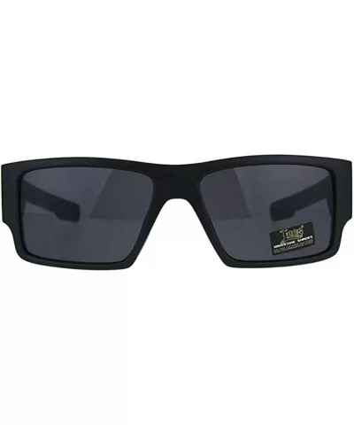 Locs Sunglasses Mens Rectangular Matte Black Skull Print Shades UV 400 - C718D4ITHGK $9.89 Rectangular