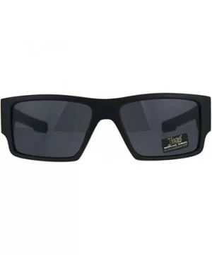 Locs Sunglasses Mens Rectangular Matte Black Skull Print Shades UV 400 - C718D4ITHGK $9.89 Rectangular