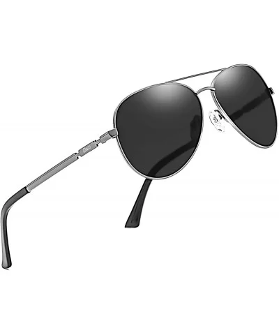 Aviator Style Polarized Sunglasses for Men and Women 3025K - Gunmetal - CT18S4LLQXY $13.05 Round