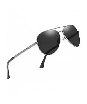 Aviator Style Polarized Sunglasses for Men and Women 3025K - Gunmetal - CT18S4LLQXY $13.05 Round