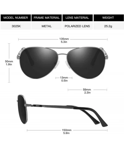 Aviator Style Polarized Sunglasses for Men and Women 3025K - Gunmetal - CT18S4LLQXY $13.05 Round