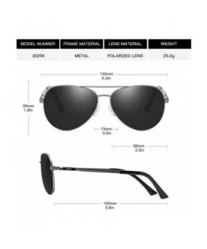 Aviator Style Polarized Sunglasses for Men and Women 3025K - Gunmetal - CT18S4LLQXY $13.05 Round