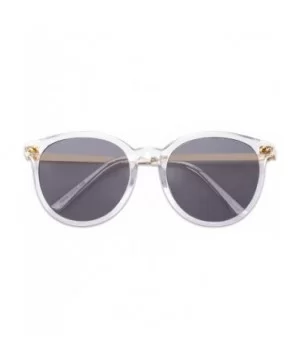 Vintage Round Sunglasses for Women Classic Retro Designer Style SJ2120 - C6 Transparent Frame/Light Grey Lens - CW199O7WTYR $...