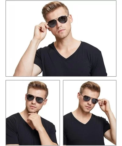 Aviator Style Polarized Sunglasses for Men and Women 3025K - Gunmetal - CT18S4LLQXY $13.05 Round