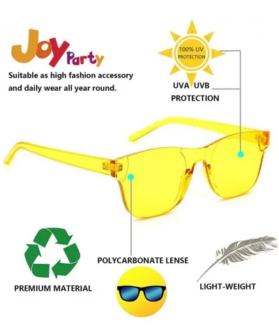 Rimless Sunglasses Colored Transparent Eyewear - Black and Yellow - CI18QNK6H9D $10.57 Oversized