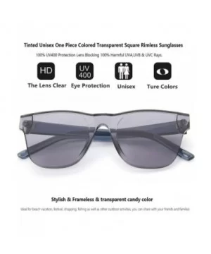 Rimless Sunglasses Colored Transparent Eyewear - Black and Yellow - CI18QNK6H9D $10.57 Oversized