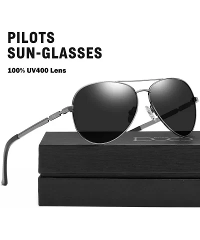 Aviator Style Polarized Sunglasses for Men and Women 3025K - Gunmetal - CT18S4LLQXY $13.05 Round