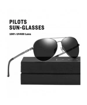 Aviator Style Polarized Sunglasses for Men and Women 3025K - Gunmetal - CT18S4LLQXY $13.05 Round