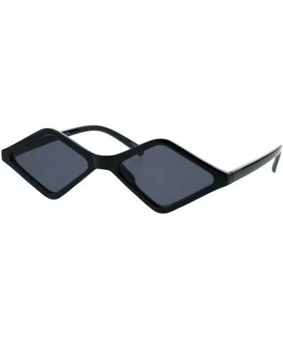 Skinny Diamond Shape Sunglasses Womens Trendy Fashion Eyewear UV 400 - Black - CE18GA555TE $5.97 Square