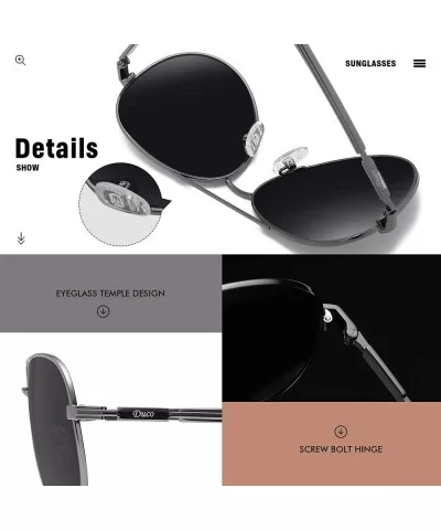 Aviator Style Polarized Sunglasses for Men and Women 3025K - Gunmetal - CT18S4LLQXY $13.05 Round