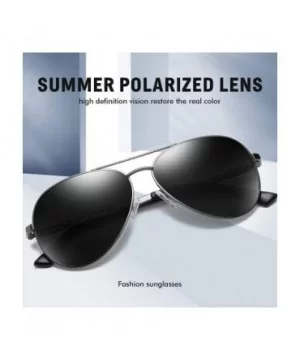 Aviator Style Polarized Sunglasses for Men and Women 3025K - Gunmetal - CT18S4LLQXY $13.05 Round